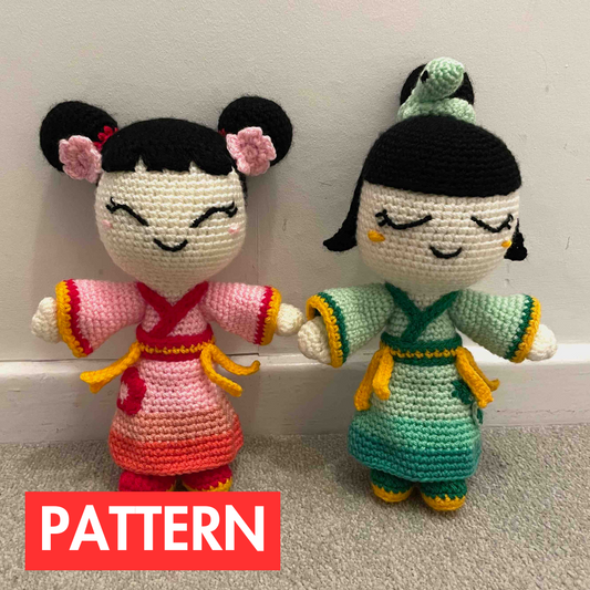 Hanfu Dolls 2-In-1 Crochet Pattern (PDF Download)