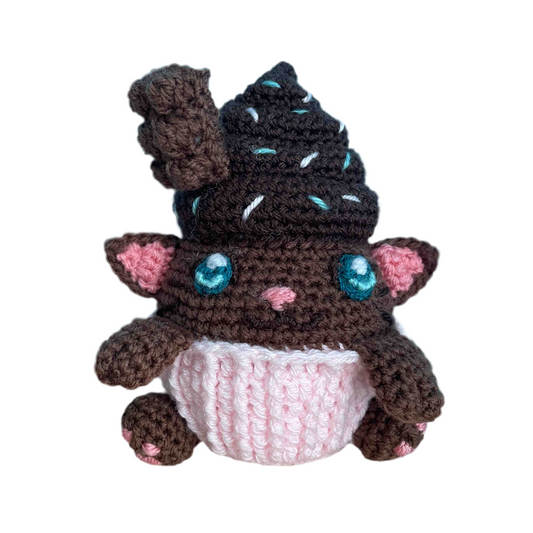 Chloe The Chocolate Cupcake Cat Amigurumi Plush