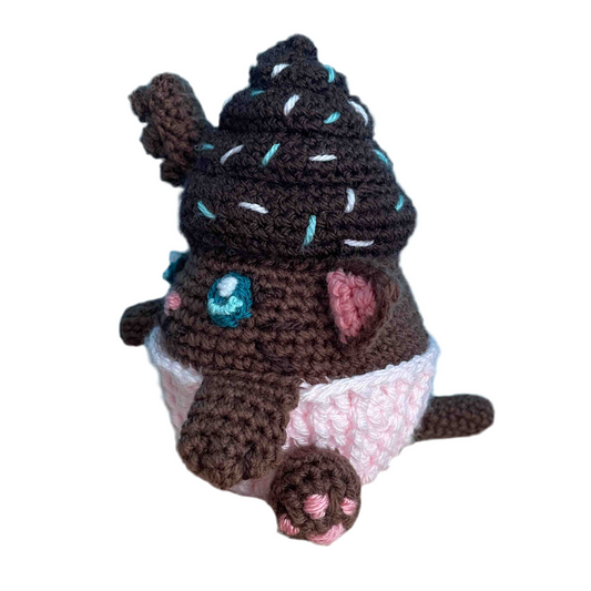 Chloe The Chocolate Cupcake Cat Amigurumi Plush