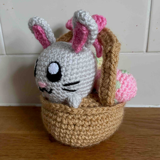 Bunny In An Easter Basket Crochet Pattern (PDF Download)