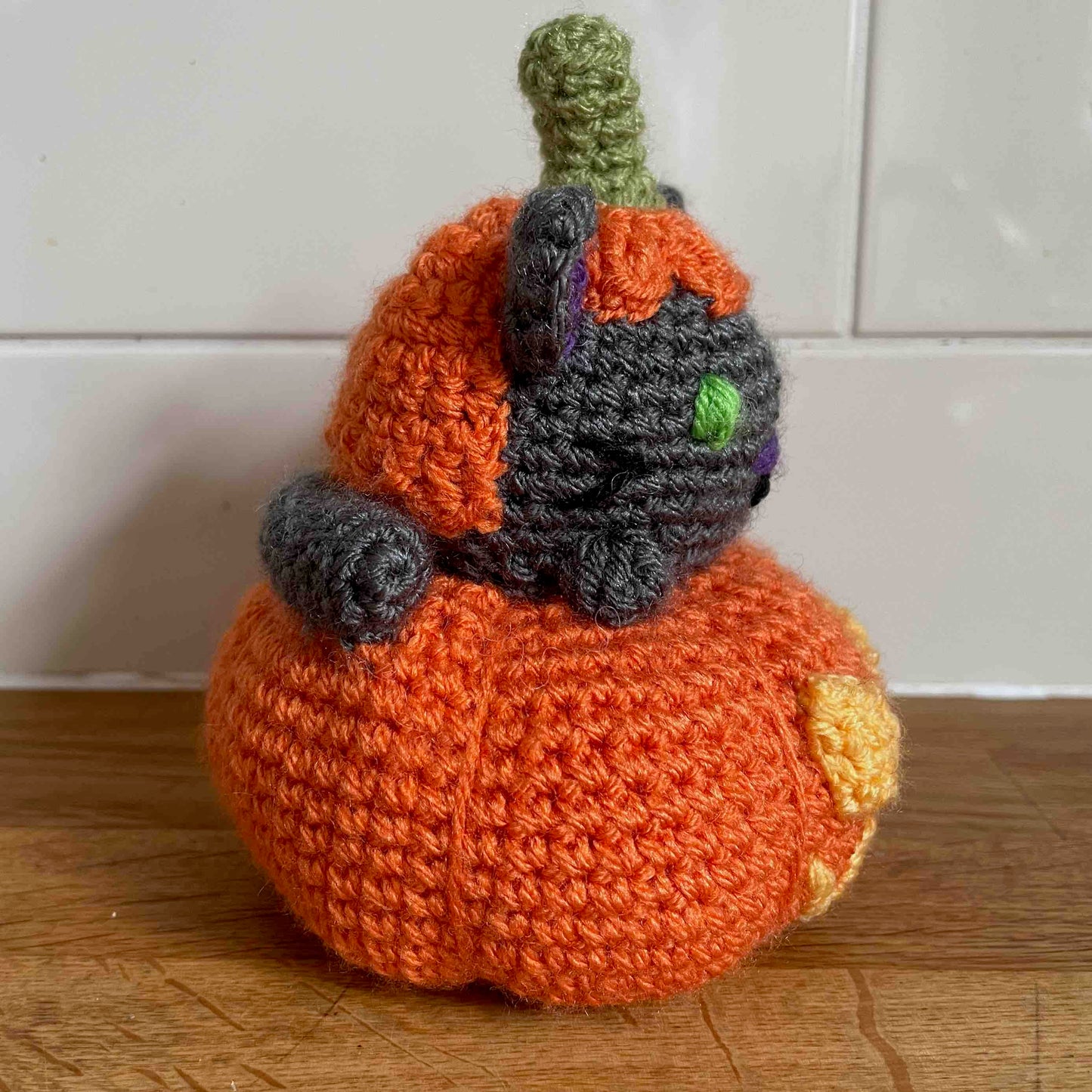 Cat In A Pumpkin Amigurumi Plush