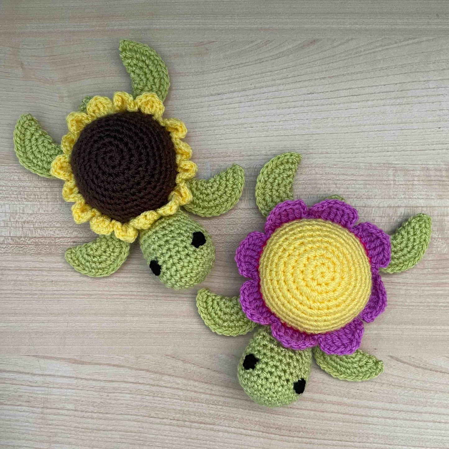 No-Sew Flower Turtle Amigurumi Plushies
