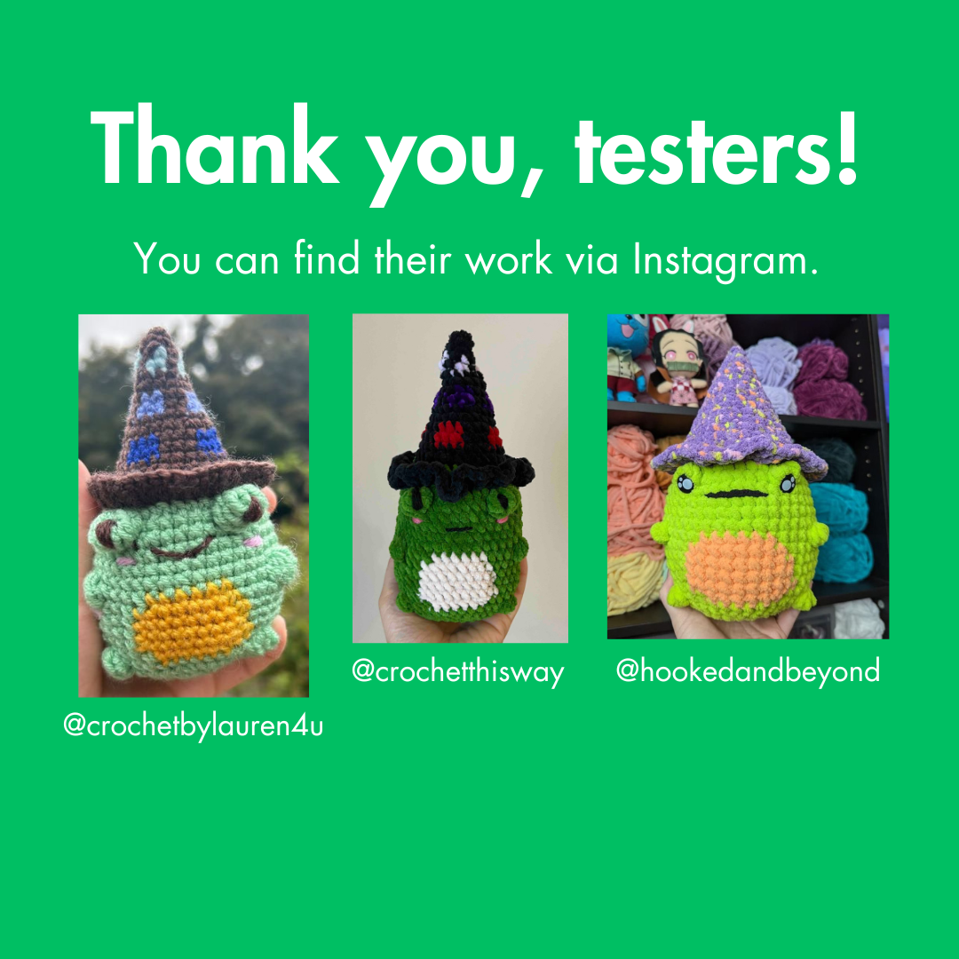 No-Sew Witch Frog Crochet Pattern (PDF Download)