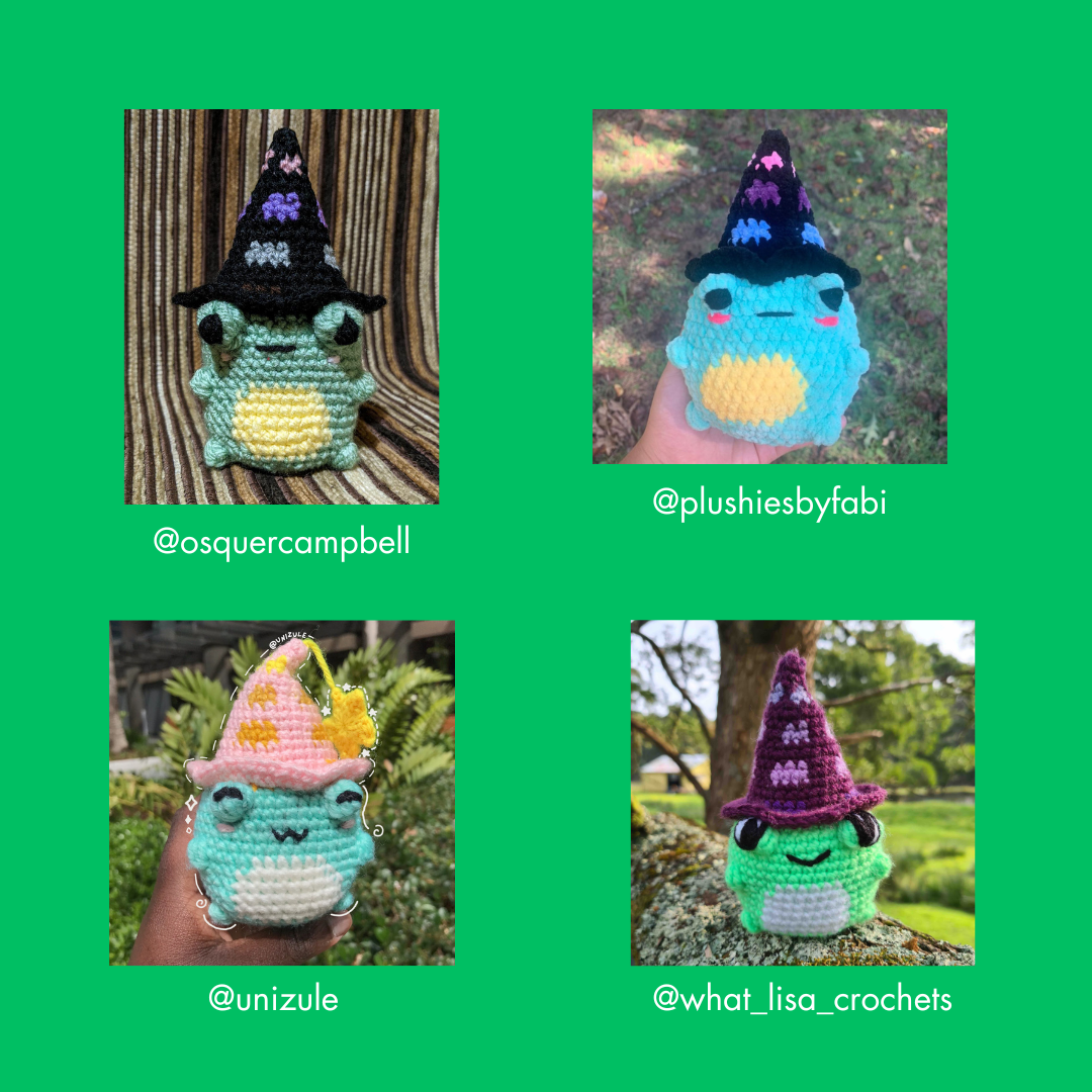 No-Sew Witch Frog Crochet Pattern (PDF Download)