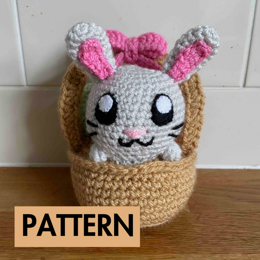 Bunny In An Easter Basket Crochet Pattern (PDF Download)