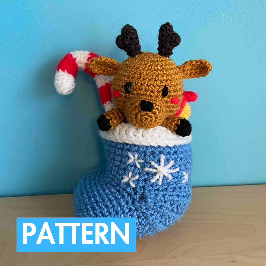 Reindeer In A Stocking Crochet Pattern (PDF Download)