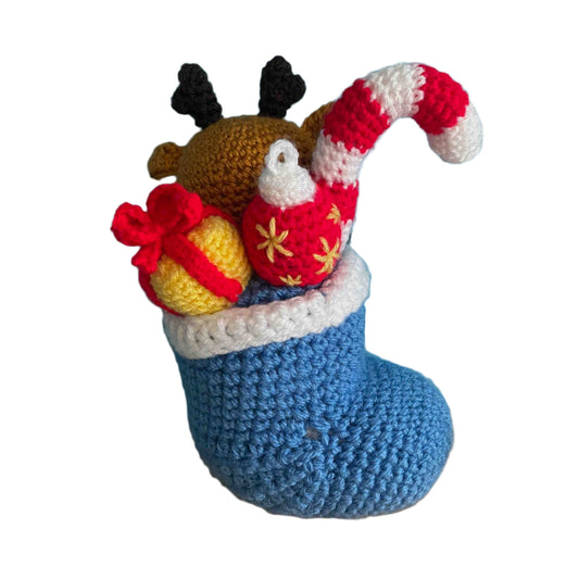 Reindeer In A Stocking Amigurumi Plush