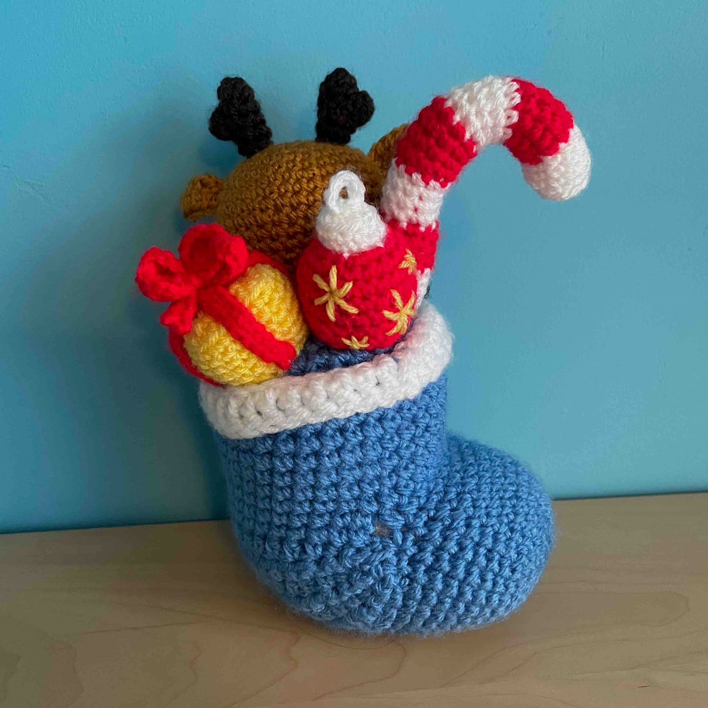 Reindeer In A Stocking Crochet Pattern (PDF Download)