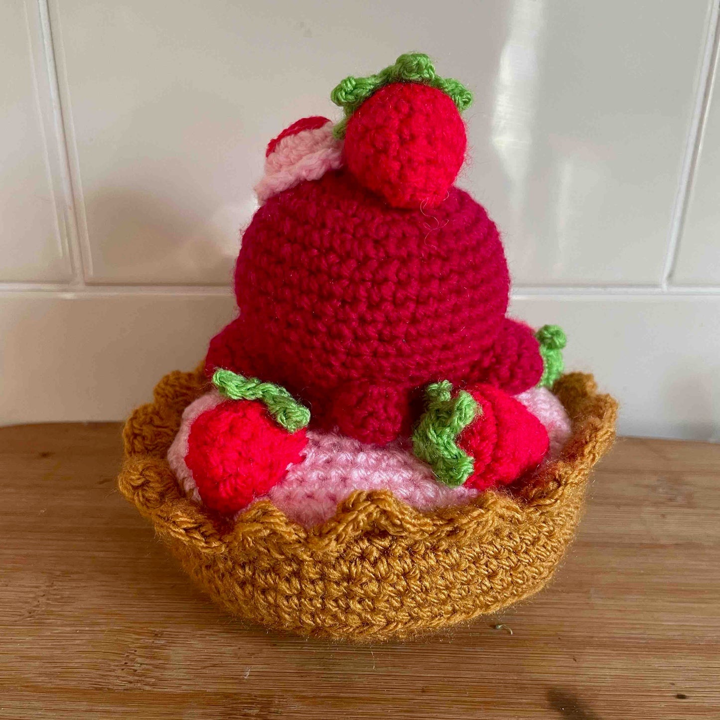 Strawberry Tart Penguin Amigurumi Plush