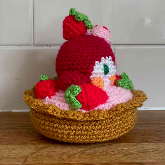 Strawberry Tart Penguin Crochet Pattern (PDF Download)