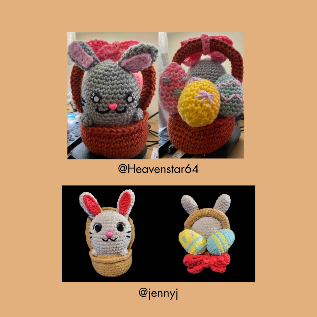 Bunny In An Easter Basket Crochet Pattern (PDF Download)