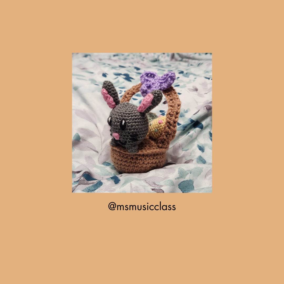 Bunny In An Easter Basket Crochet Pattern (PDF Download)
