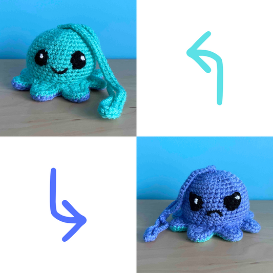 Crocheted Reversible Octopus Bag Charm