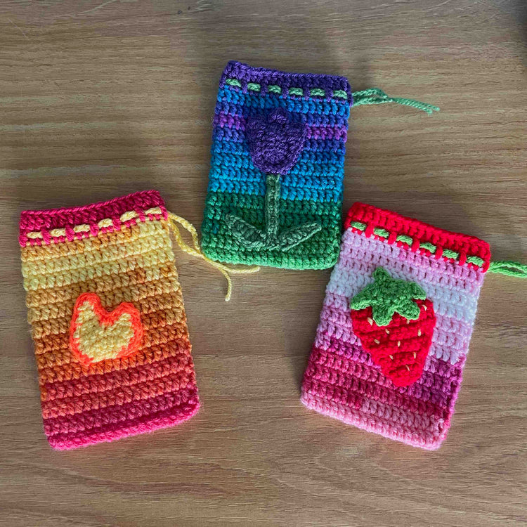 Crochet Drawstring Pouches