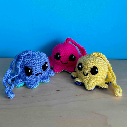 Crocheted Reversible Octopus Bag Charm