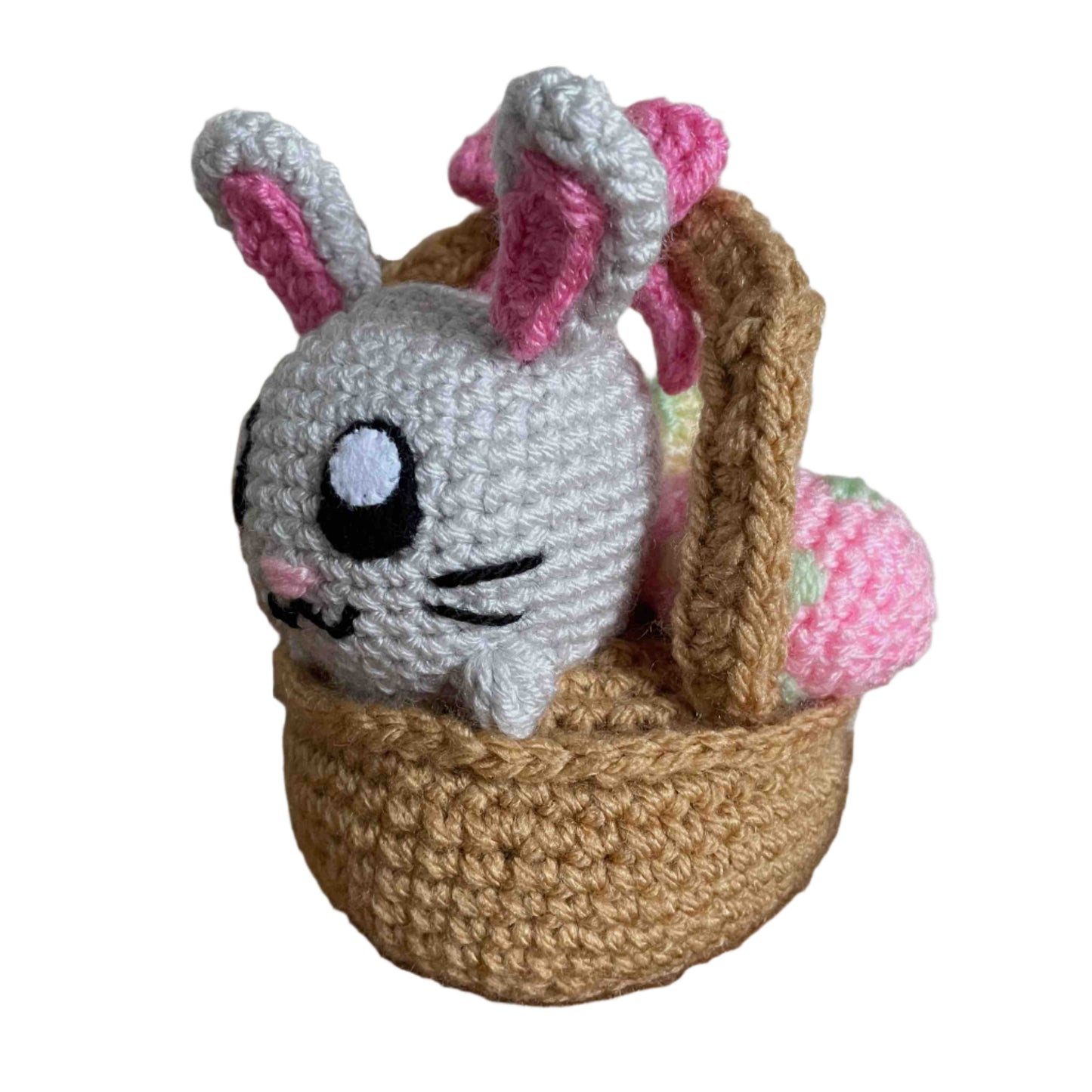 Bunny In An Easter Basket Amigurumi Plush