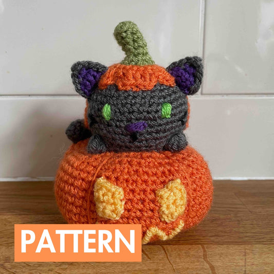 Cat In A Pumpkin Amigurumi Pattern (PDF Download)