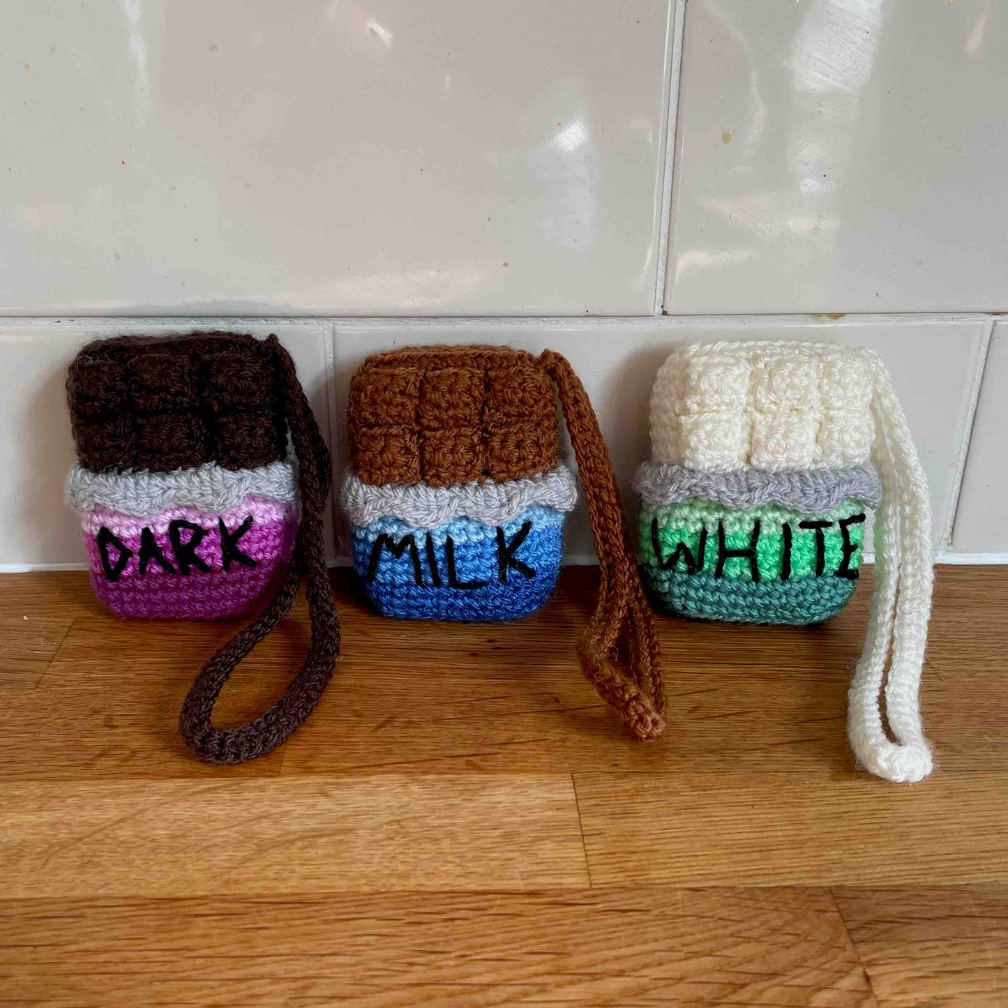 Crocheted Chocolate Bag Charms