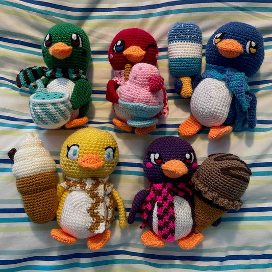 Ice Cream Penguins Amigurumi Plushies