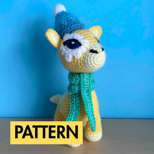 Low-Sew Snow Giraffe Crochet Pattern (PDF Download)