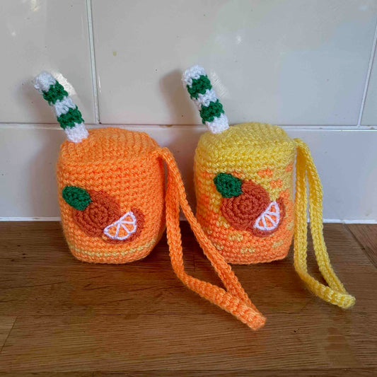 Crocheted Orange Juice Carton Bag Charms