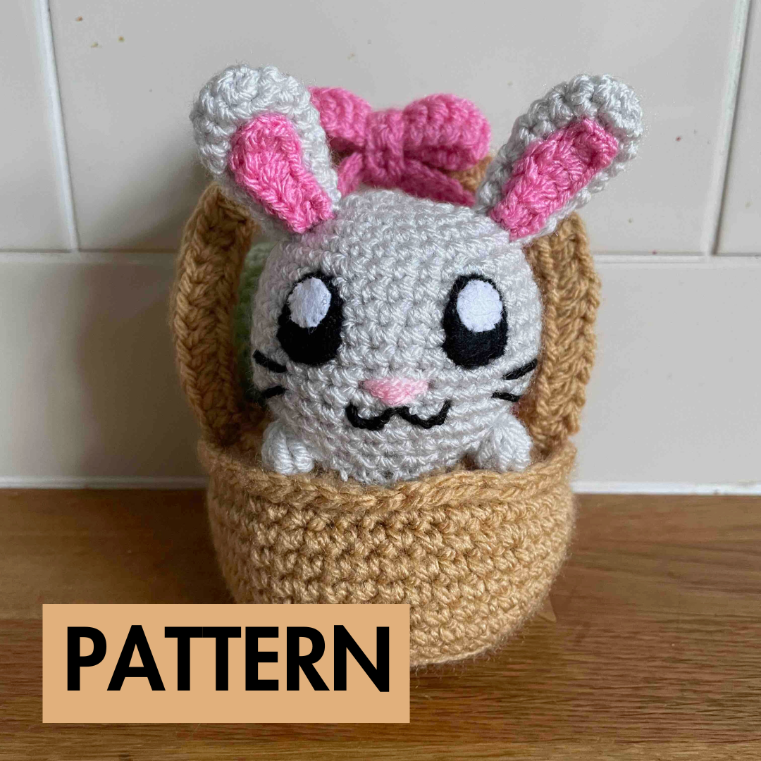 Bunny In An Easter Basket Amigurumi Pattern (PDF Download)