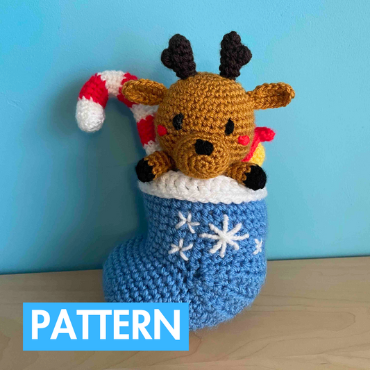 Reindeer In A Stocking Amigurumi Pattern (PDF Download)