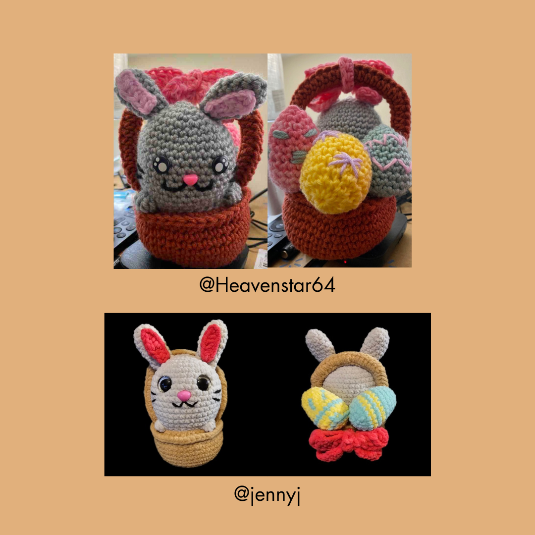 Bunny In An Easter Basket Amigurumi Pattern (PDF Download)